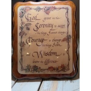 Vintage‎ Serenity Prayer Wood Wall Plaque Decoupage Christian Religious Decor